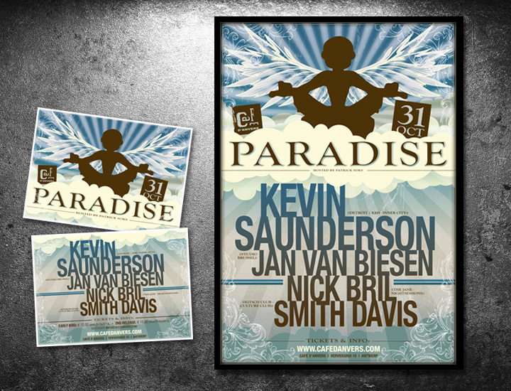 Paradise Café d'Anvers affiche & flyer Kevin Saunderson