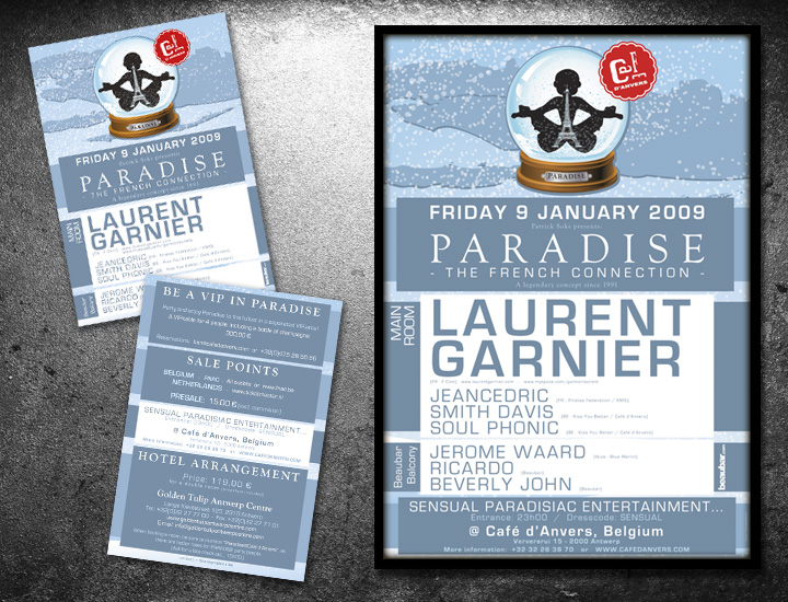Paradise Café d'Anvers affiche & flyer Laurent Garnier