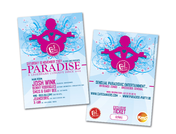 Paradise Café d'Anvers presale ticket genummerd