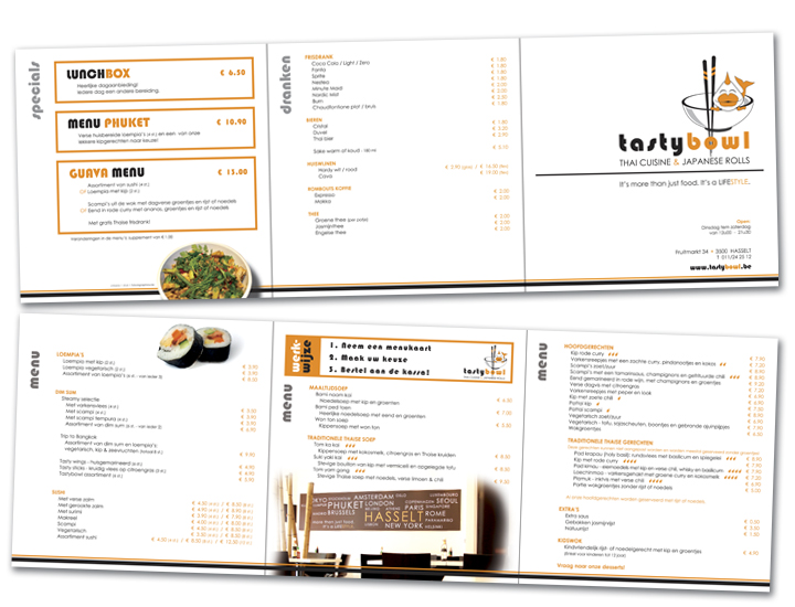 Tasty Bowl Hasselt menukaart