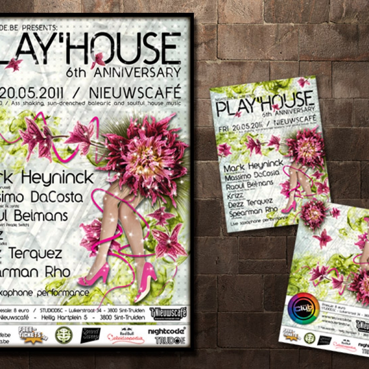 Play'house affiche & A5 flyer Nieuwscafé